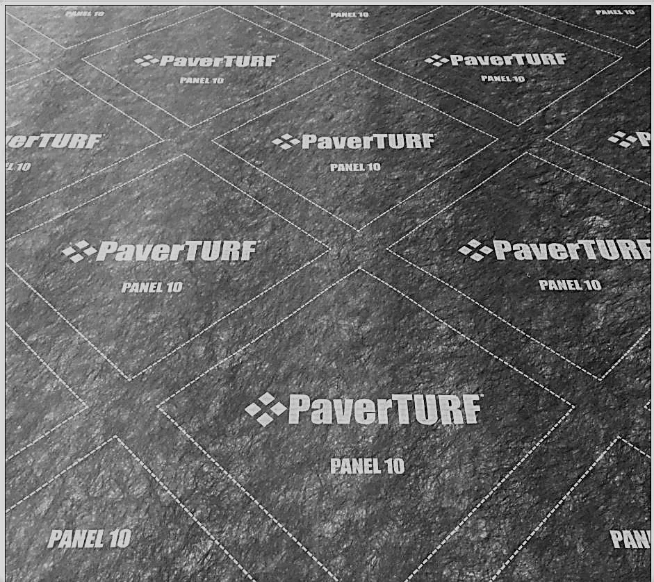 Printed PaverTurf placement template with labeled panel guides